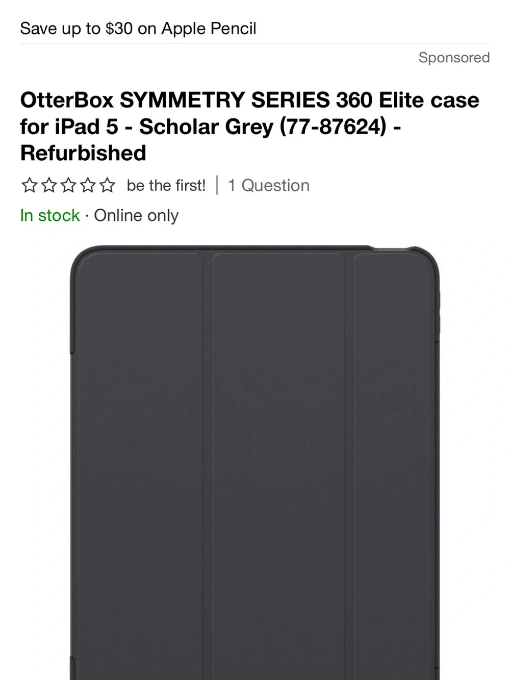 OtterBox Symmetry Series Foldable Tablet Case in Grey
